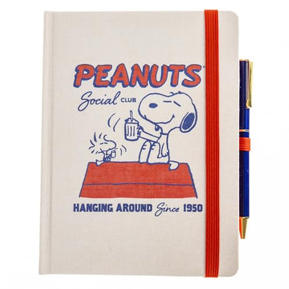 Graphique Peanuts Social Club Journal Plus Pen, Hardcover Lined Diary Notebook for Writing, 160 Pages, 6” x 8”