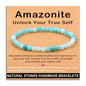AD Beads Handmade Gemstone Stretch Elastic Bracelet Crystal Healing Reiki Nature's Beauty and Spiritual Essence Unisex - color: Amazonite (Unlock Your True Self), size: 4mm