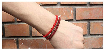 COLORFUL BLING Chinese Lucky Red String Bracelet Tibetan Buddhist Prayer Handmade Yoga Prayer Rope Mala Bracelet Adjustable Size Lucky New Year Jewelry Gifts for Women