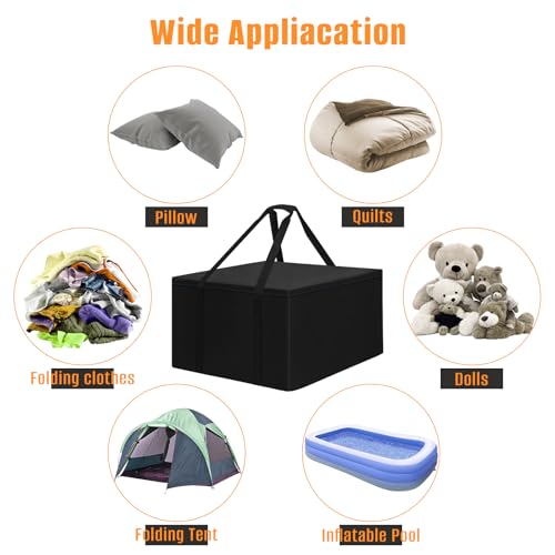 LYHNMW Outdoor Cushion Storage Bag, 600D Oxford Fabric Waterproof Extra Large Patio Furniture Bag, Cushion Organizer Bag with Zipper & Padded Handle(32"L x 32"W x 24"H) - size: 32"L x 32"W x 24"H