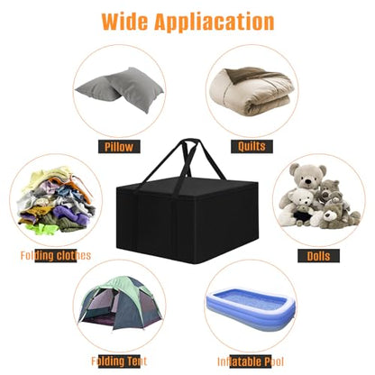 LYHNMW Outdoor Cushion Storage Bag, 600D Oxford Fabric Waterproof Extra Large Patio Furniture Bag, Cushion Organizer Bag with Zipper & Padded Handle(32"L x 32"W x 24"H) - size: 32"L x 32"W x 24"H