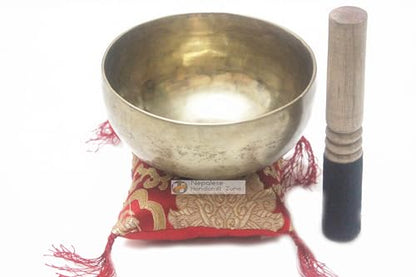 Tibetan Plain Singing Bowl - Meditation Bowl-Handmade Bowl Set by Nepalese Handicraft Zone (7")
