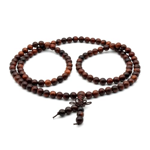 Zen Dear Unisex Natural Rosewood Prayer Beads Buddha Buddhist Prayer Meditation Mala Necklace Bracelet - style: 6mm 108 beads