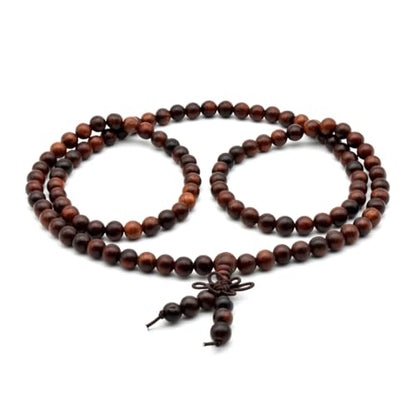 Zen Dear Unisex Natural Rosewood Prayer Beads Buddha Buddhist Prayer Meditation Mala Necklace Bracelet - style: 6mm 108 beads