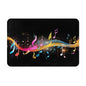 Colorful Musical Note Print Flannel Anti-Slip Mat 16x24in Polyester Floor Covering, Full Single-Side Printed - color: Colorful Musical Note