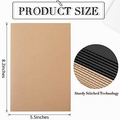 Sabary 72 Pack Kraft Paper Notebook Journals 5.5 Inch x 8.3 Inch A5 Notebook in Bulk Softcover Ruled for Writing Sketch Travel Journal with 60 Pages 30 Sheets(Black,Brown,Line) - color: Black,Brown, style: Line