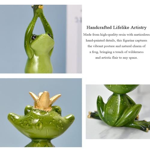 Yoga Frog Resin Sculpture - Zen Meditation Decor Figurine, TV Cabinet & Bookshelf Showpiece, Unique Housewarming Birthday Gift Mindfulness Inspired Collectible Statue (Tree Pose Yoga) - color: Tree Pose Yoga