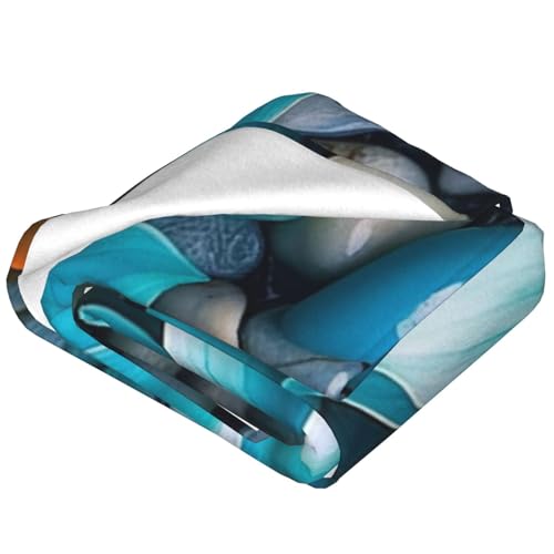 Zen Blanket Anti Pilling Throw Blue Lotus Flower Bloom in Water Fleece Flannel Lightweight Cozy Bedspread Living Room Women Adults and Kids Bed Sofa 60"X50" - color: Zen3