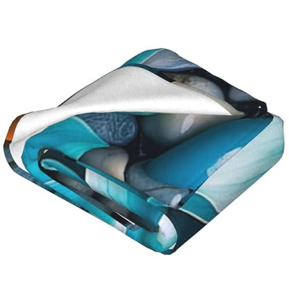 Zen Blanket Anti Pilling Throw Blue Lotus Flower Bloom in Water Fleece Flannel Lightweight Cozy Bedspread Living Room Women Adults and Kids Bed Sofa 60"X50" - color: Zen3