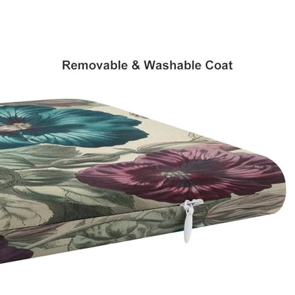 Three Flowers Painting Degrees of Comfort Meditation Floor Pillow, Square Large Pillows Seating for Adults, Tufted Corduroy Cushions for Outdoor Yoga Tatami Fireplace Living Room 15x15 Inch