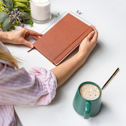 Stone Paper Ruled Notebook Premium A5 Hardcover Vegan Leather Journal | 160 Pages | Premium Quality Executive Notebook For Men and Women |Comes With Gift Box Water Proof Notebook Cinnamon - color: Cinnamon Brown