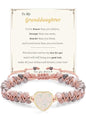 Gifts for Daughter Granddaughter, To My Mom Grandma Wife Girlfriend Sister Jasper Heart Bracelets Birthday Graduation Anniversary Christmas Stocking Stuffers Valentines Mothers Day Jewelry - style: 4.Gift To My Granddaughter: Pink Beads