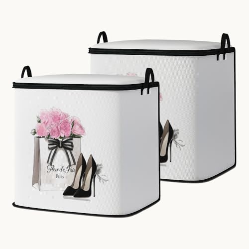 2pcs closet organizers and storage under bed,clothing blanket sweater sheet bedding comforter duvet quilt pillow toy storage bags with lids,dorm room essentials for containers 95L - color: 52