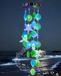 Solar Wind Chimes Decorative Lights for Outside, Hanging Lights for Holiday Garden Yard Window Shells Gifts for Mom Grandma Women Wife Girls - size: Sea