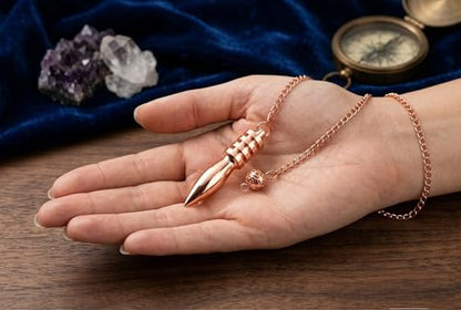 4 Ring Copper Metal Egyptian Healing Reiki Dowsing Metaphysical Pendulum. - color: 7 Ring