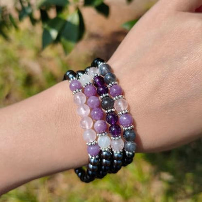 Anxiety Relief Empath Protection Healing Stone Bead Bracelet New Beginning Transformation Grief Support Jewelry Halloween Christmas Day Gifts For Women