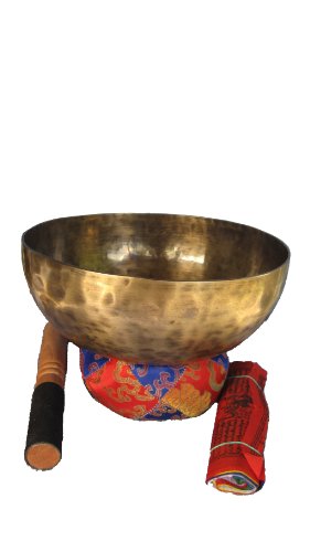9 Inch Hand Hammered Tibetan Singing Bowl with Suede Covered Mallet