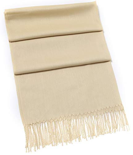 Cindy & Wendy Pashmina Shawls and Wraps Scarf for Women Soft Large Winter Shawl for Evening Dress Wedding Party - color: Khaki