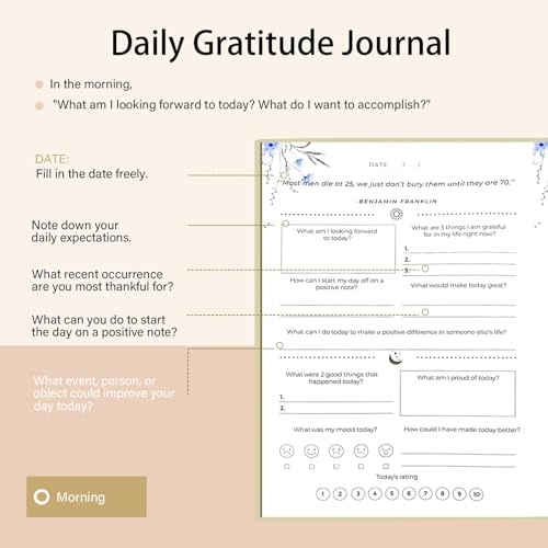 Gratitude Journal for Women & Men – Daily Mindfulness Journal with Positivity Tracker, Happiness Exercises, and Guided Reflective Writing – Self-Care Journal for Personal Growth (Beige) - color: Beige