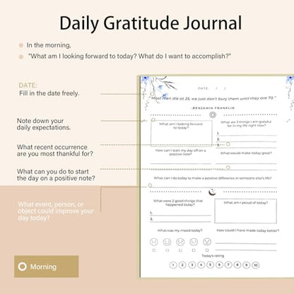 Gratitude Journal for Women & Men – Daily Mindfulness Journal with Positivity Tracker, Happiness Exercises, and Guided Reflective Writing – Self-Care Journal for Personal Growth (Beige) - color: Beige