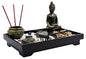 Royal Brands Zen Garden with Buddha, Rake, Rock Candle, and Incense Holder – Peace and Tranquility (9"x6"x7")