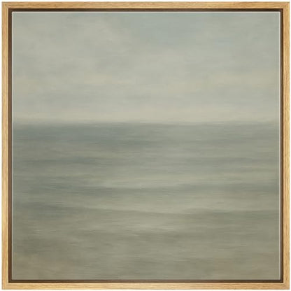SIGNWIN Framed Canvas Print Wall Art Serene Ocean View Soft Blue Seascape Illustrations Fine Art Farmhouse/Country for Living Room, Bedroom, Office - 16"x16" Natural - color: Bs18-2507-sar02, size: 16L" x 16W"