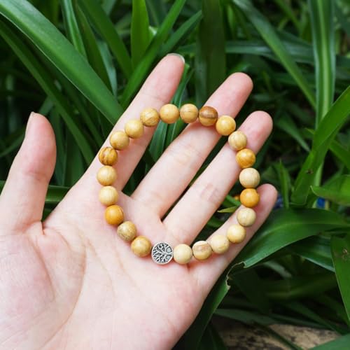 Single-pack of pure gemstone bracelets… - color: 8MM-Palo Santo-Silver