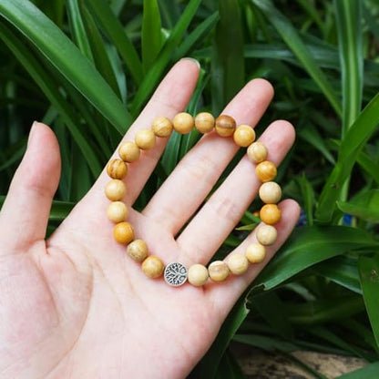 Single-pack of pure gemstone bracelets… - color: 8MM-Palo Santo-Silver