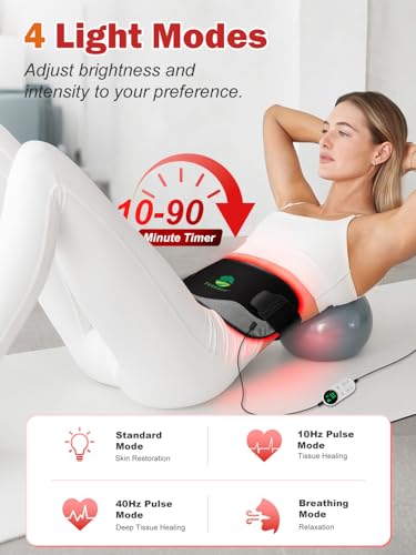 Red-Light-Therapy-for-Body,2026 Upgraded 4 Therapy Modes,5 Intensity Levels,10–90 Min Timer,Medical-Grade TPU Mat for Pain Relief,20"x 9"Dual Wavelength Infrared Red Light Blanket for Home&Travel Use - size: 20" x 9"