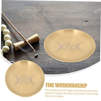 ORFOFE 2pcs Pentacle Altar Plate Elegant Tealight Holder Tray for Rituals Ceremonies Smooth Edges Multi-purpose Decorative Storage for Home Decor