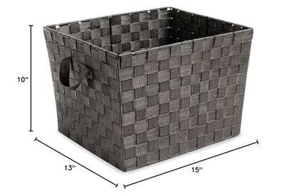 Whitmor Woven Strap Storage Tote Basket - Espresso , Large
