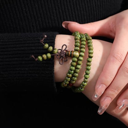 1PCS 6MM Bead Bracelets for Men and Women Unisex Mala Bracelet Beaded Tibetan Prayer Buddha Bead for Meditation - color: Green