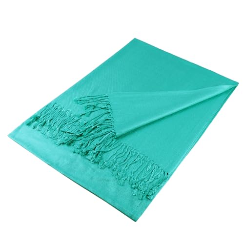 TZ Promise Women Pashmina Shawls and Wraps for Evening Dresses,Soft Large Long Scarf for Wedding,Bride Bridesmaid Gifts - color: Jade Green