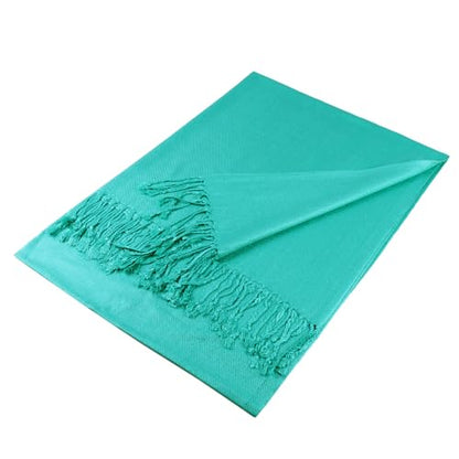 TZ Promise Women Pashmina Shawls and Wraps for Evening Dresses,Soft Large Long Scarf for Wedding,Bride Bridesmaid Gifts - color: Jade Green