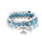 Tree of Life Yoga Healing Stone Bracelets,Multilayer Lotus Chakra Stone Reiki Bracelet Sets,Anxiety Crystal Natural Stone,for Women Stress Relief - style: Shoushan Stone+apatite