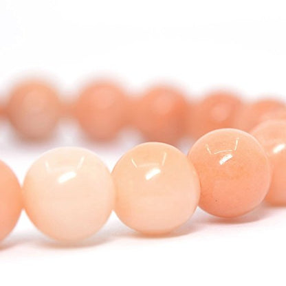 Justinstones Gem Semi Precious Gemstone 8mm Round Beads Stretch Bracelet 7 Inch Unisex - color: Peach Aventurine