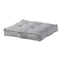 Square Tufted Floor Pillow with Removable Cover, Cement, Small (24") - color: Cement, size: Small (24")
