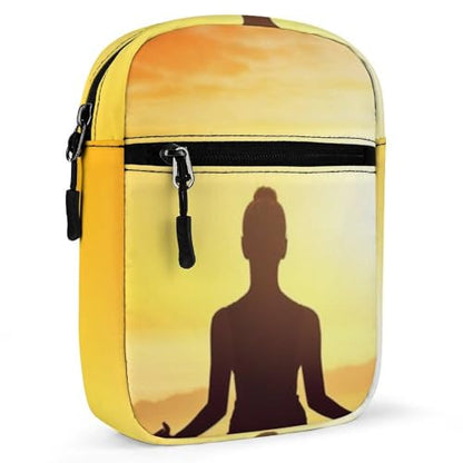 Yoga Meditation Oxford Cloth Ammo Crossbody Shoulder Bag Medic Bag Classic Small Messenger Crossbody Bag Unisex Classic Canvas Shoulder Bag for Women, Bookbag for Work