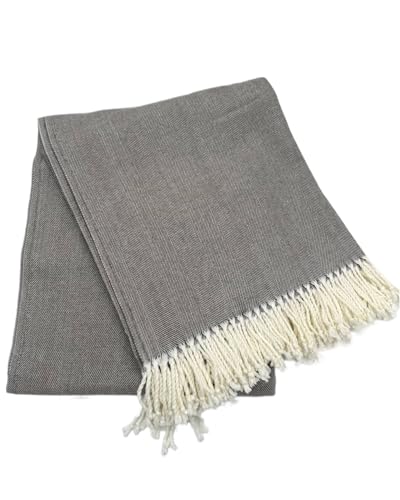 Alashan Cotton Acrylic Adirondack Herringbone Woven Throw (Otter) - color: Otter