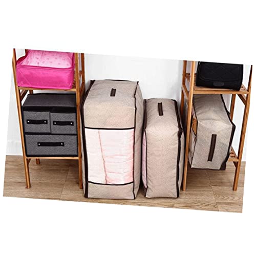 ABOOFAN 2pcs Non-woven Fabrics Storage Bags Foldable Quilt Storage Bag for Clothes and Bedding Light Grey Organizer Capacity for Home