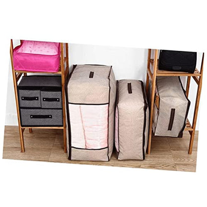 ABOOFAN 2pcs Non-woven Fabrics Storage Bags Foldable Quilt Storage Bag for Clothes and Bedding Light Grey Organizer Capacity for Home