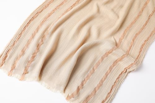 WINCESS.YU Women Gradient Scarf Long Shawls and Wraps Fashion Plain Pashmina Formal Scarf - color: Lx92-beige