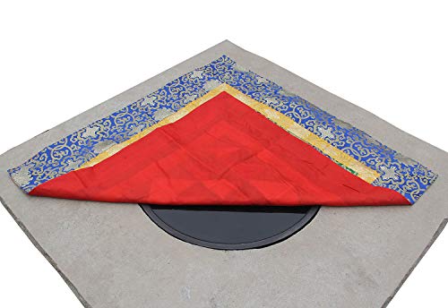 Tibetan Patch Silk Brocade Table Runner/Shrine Cover/Altar Cloth/Table Cover (37 X 37 Inches)