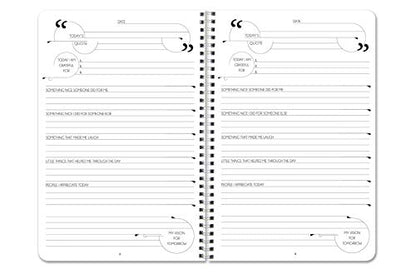 BookFactory Gratitude Journal/Daily Gratitude Notebook/Daily Log Book/Logbook, 100 Pages - 6'' x 9'' Durable Thick Translucent Cover, Wire-O Binding (DX) (Made in USA) - style: Gratitude Wire-O