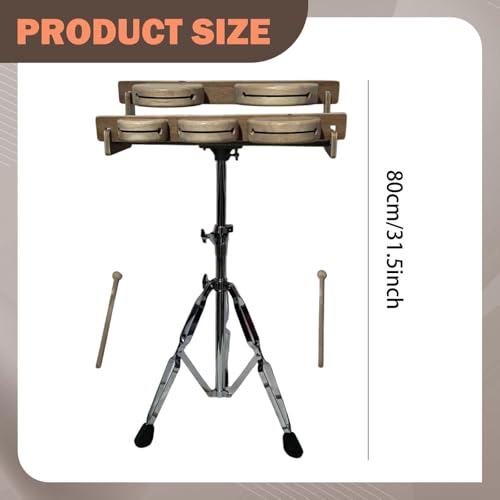 Amagogo Wood Percussion Block Percussion Instrument with Mallet Five Tone Music Toy Musical Tool Chinese Traditional Rhythm Clapper