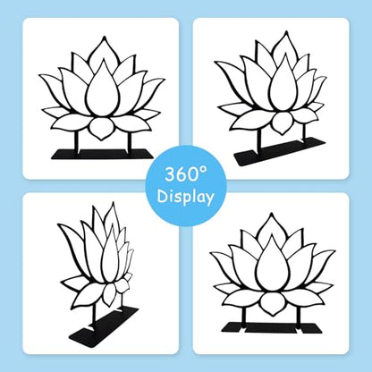 Metal Lotus Flower Tabletop Decor, Lotus Abstract Table Decor, Meditation Accessories, Zen Flower Art, Flower Center Pieces Decoration for Table, Spiritual Gifts