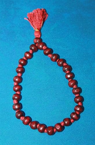Red Sandalwood Sumarni Mala Knotted 8 MM, 27+1 Beads Wrist Mala | Sandalwood Prayer Beads Japa Bracelet for Meditation and Spiritual Practice
