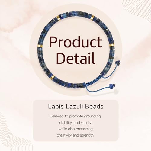 Thank You Gifts for Women: Teacher Appreciation Office Gifts for Coworkers Employee Boss Lady Manager Colleague Natural Stone Bracelet - color: LAZHULI-Begin