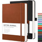 RETTACY Dotted Journal Notebook, 2-Pack, 160 Numbered Pages per Pack, A5 Medium Size (5.7'' x 8.3''), 120 GSM Thick Paper, Leather Hardcover, for Journaling, Planning, Tracking (Black & Brown) - color: Black & Brown, style: Dotted