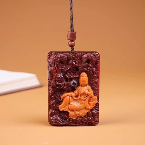 Antique Guanyin Wooden Statue Accents Zen Meditation Wood Sculpture Decor for Living Room Spa Or Yoga Studio Centerpiece Books Living Room Bedroom Ornament